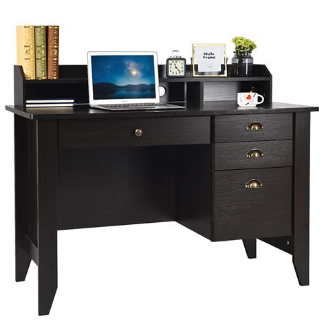 Buy Catrimown Computer Desk With Drawers And Hutch Wood Office Desk