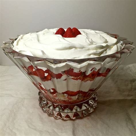 Strawberry Trifle With Angle Food Cake Grits And Pinecones