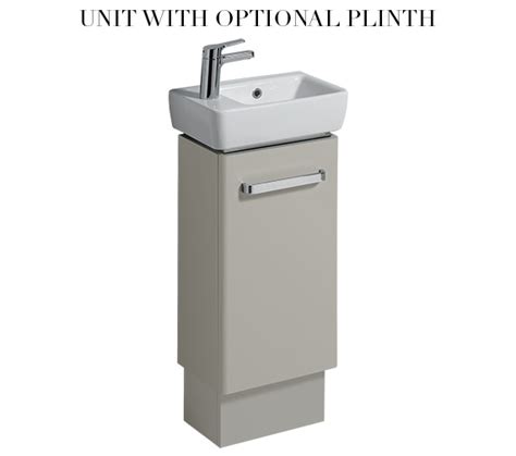 Twyford E200 348mm Grey Unit And 400mm 1 Left Hand Tap Hole Basin