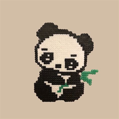 Cute Panda Bit Pixel Perler Beads Art Can Be Fridge Magnet Atelier