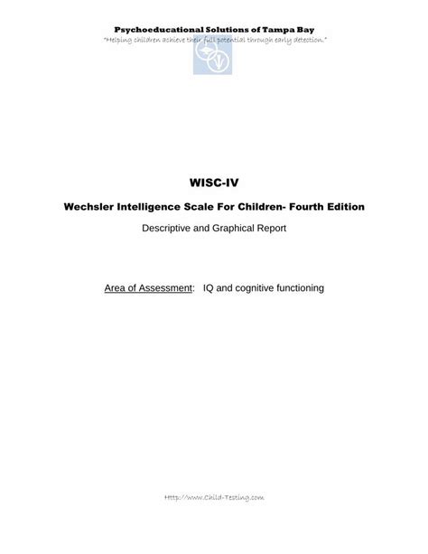 Pdf Wisc Iv Psychoeducational Solutions Of Pdf Filewisc Iv