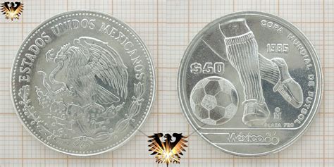 Mexico Pesos Copa Mundial De Futbol Wm Fu Ballm Nze Siber