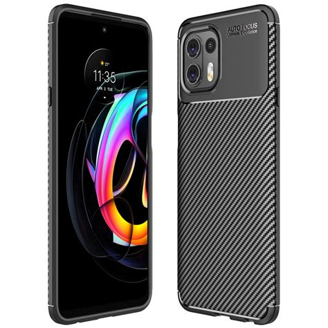 Flexi Slim Carbon Fibre Case For Motorola Edge Fusion Black