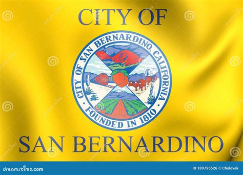 3D Flag of San Bernardino California, USA. Stock Illustration ...