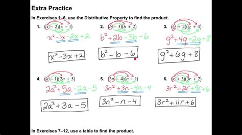 Algebra 1 72 Multiplying Polynomials Youtube