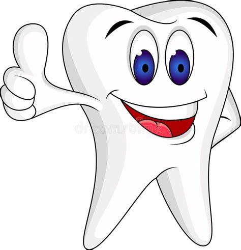 Cartoon Tooth Giving Thumbs Up Stock Vector Illustration Of Mascot