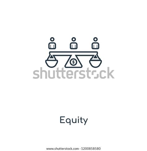 Equity Concept Line Icon Linear Equity Stock Vector Royalty Free