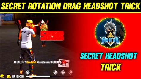 Rotation Drag Advance Headshot Trick In Free Fire Rotation Drag