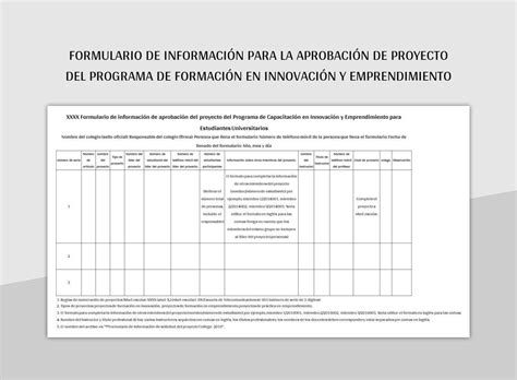 Plantilla de Excel Formulario De Información Para La Aprobación De