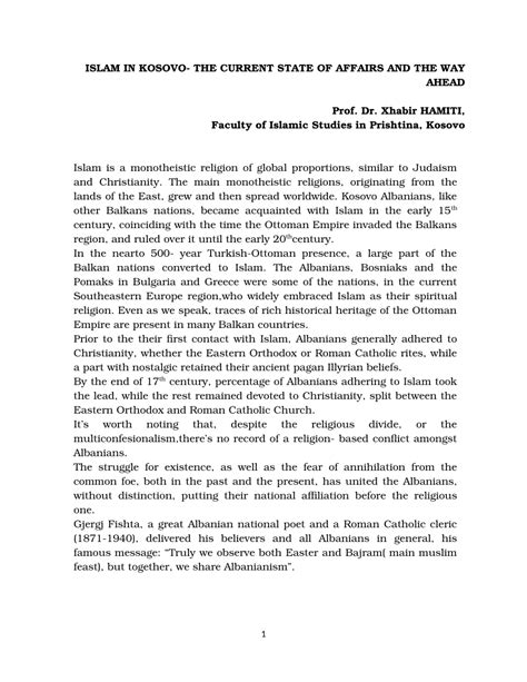 (PDF) Islam in Kosovo