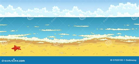 Sand Beach Stock Vector Illustration Of Scenics Scene 57035183