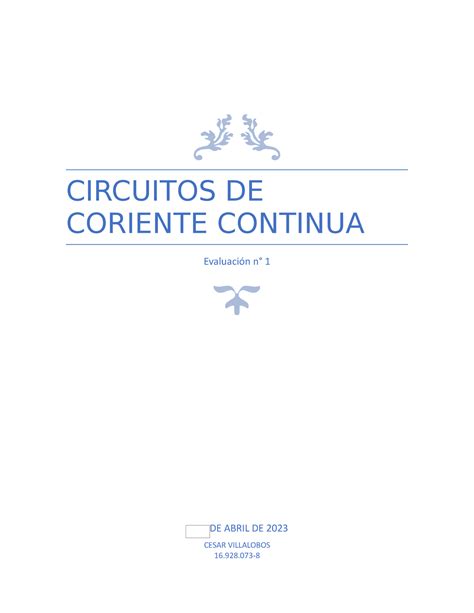 Evaluacion N De Circuitos De Corriente Continua Circuitos De