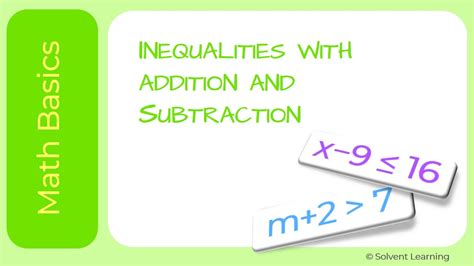 Solving Inequalities With Addition And Subtraction Youtube