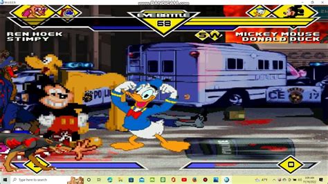 Sandal M U G E N Battle 70 Ren And Stimpy Vs Mickey Mouse And Donald