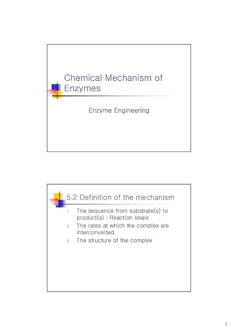 (PDF) Chemical Mechanism of Enzymes...1 Chemical Mechanism of Enzymes ...