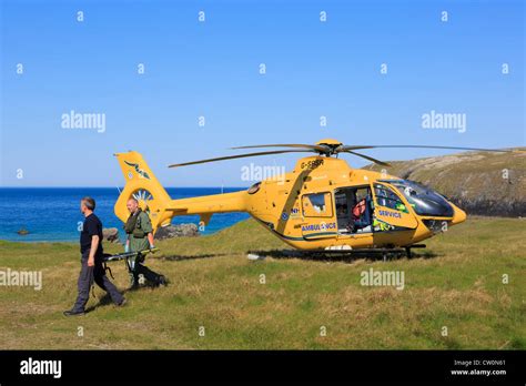 Scottish Air Ambulance Service Helicopter Paramedics In A Rescue