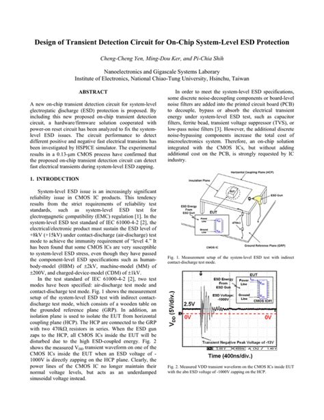 Design Of Transient Detection Circuit For On Chip System