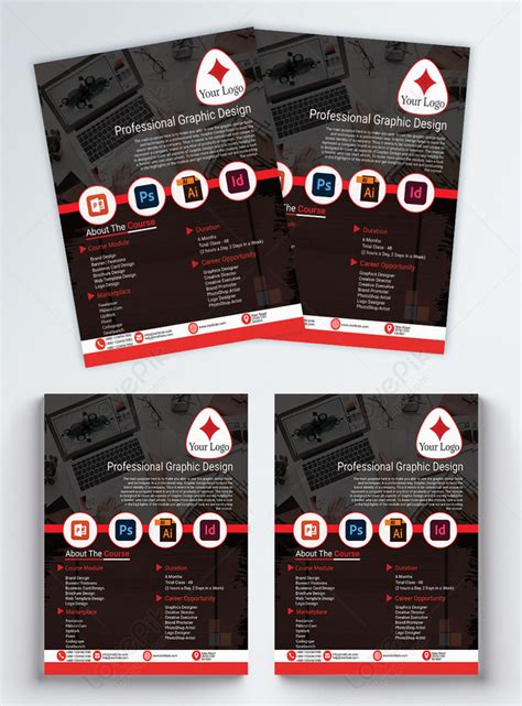 Black Graphic Design Course Flyer Template Image Picture Free Download