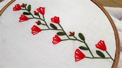 Hand Embroidery Feather Stitch Hand Embroidery Designs Youtube