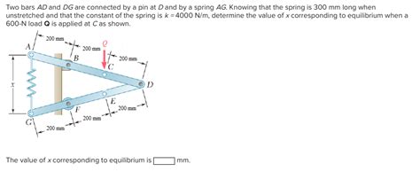 Solved Two Bars AD And DG Are Connected By A Pin At D And By Chegg