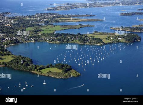 Arzon Brittany North Western France Aerial View Of The Anchorage Of