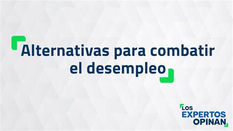 Alternativas Para Combatir El Desempleo YouTube