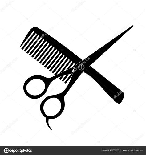 Comb Scissors Icon White Background Hair Salon Scissors Off