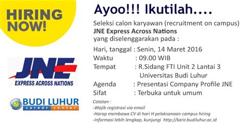 Campus Hiring JNE Express Across Nations Budi Luhur Career Center