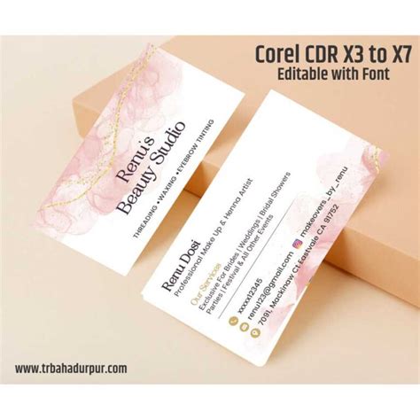 Makeup Artist Visiting Card Design Cdr