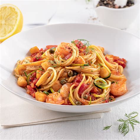 Spaghetti Aux Fruits De Mer Italienne Pates Aux Crevettes Sauce Tomate Recettes Du Quebec