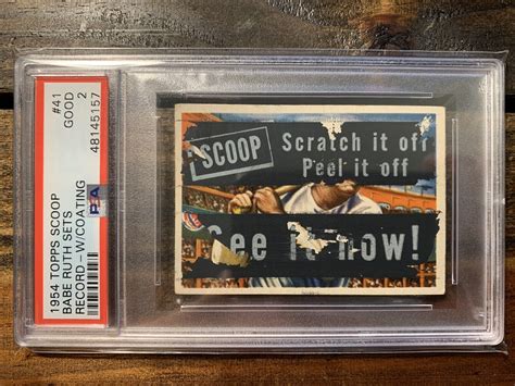 1954 Topps Scoop Babe Ruth Sets Record W Coating 41 PSA 2 Only 13