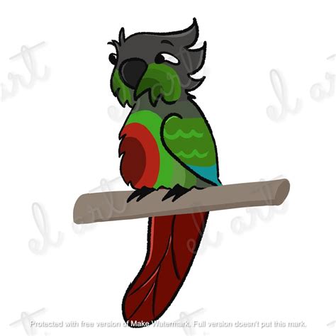 Green Cheek Conure Cartoon Full Portrait - Etsy