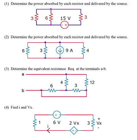 Solved Determine The Power Absorbed By Each Resistor And Delivered