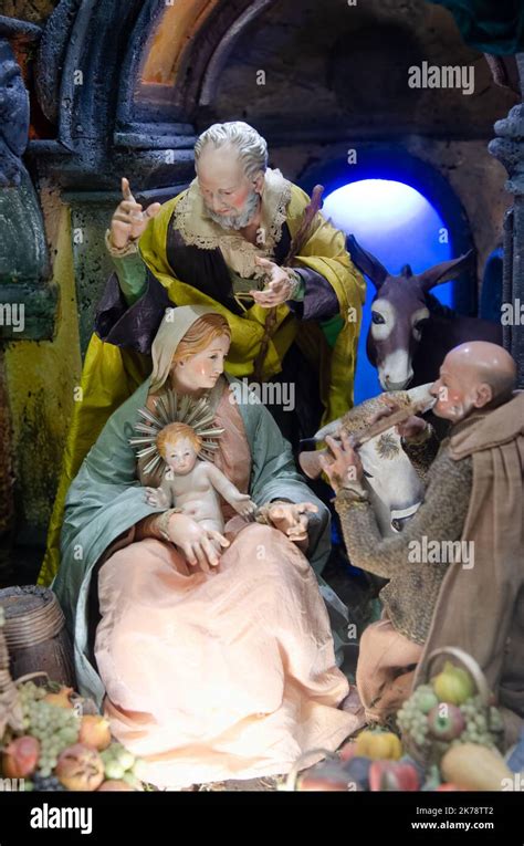 Christmas nativity scene with Holy Family Stock Photo - Alamy