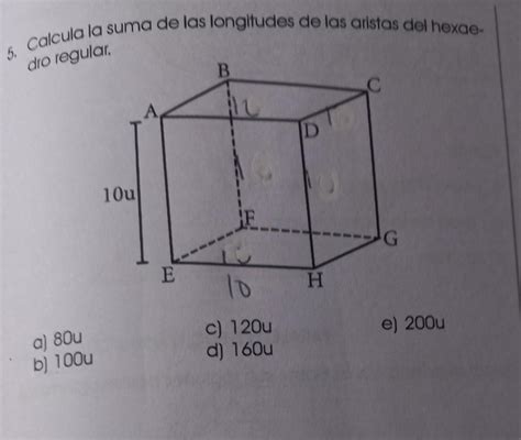 Calcula La Suma De Las Longitudes De Las Aristas Del Hexaedro Regular