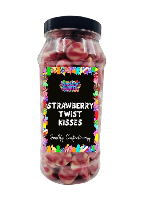 Strawberry Twist Kisses Jelly Gummy Retro Sweets T Jar 850g