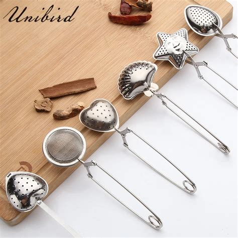 Unibird 1pc Stainless Steel Tea Strainer Heart Shape Tea Spoon