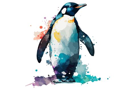 Watercolor Penguin Vector Illustration Graphic By Breakingdots