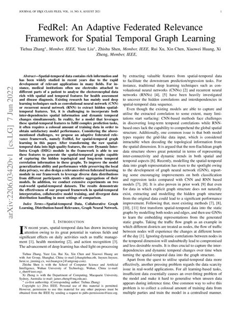 Fedrel An Adaptive Federated Relevance Framework For Spatial Temporal