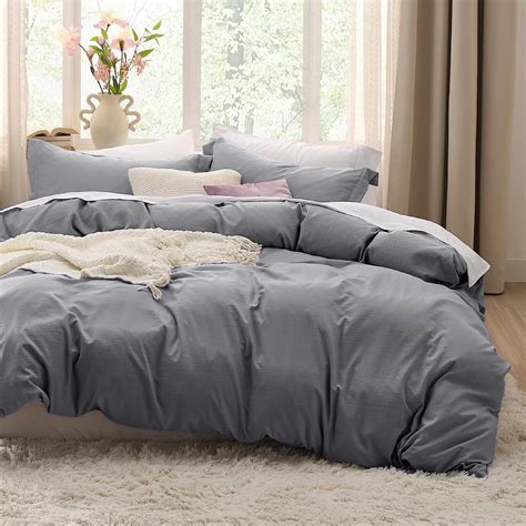 Bedsure Grey Twin Duvet Cover Set Soft Prewashed Duvet Cover Twin