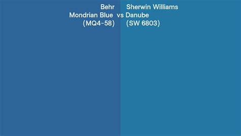 Behr Mondrian Blue MQ4 58 Vs Sherwin Williams Danube SW 6803 Side