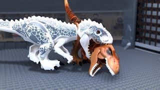 lego jurassic world  rex  indominus rex