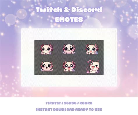 Twitch Emotes Axolotl Kawaii Axolotl Emotes Streaming Emotes Twitch