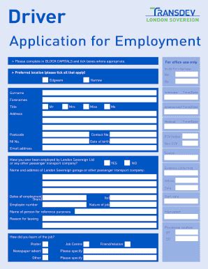 Fillable Online Fill Out Application Online Fot Transdev Form Fax Email