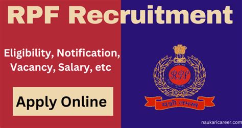 RPF Recruitment 2024 Constable And SI Notification Apply Online