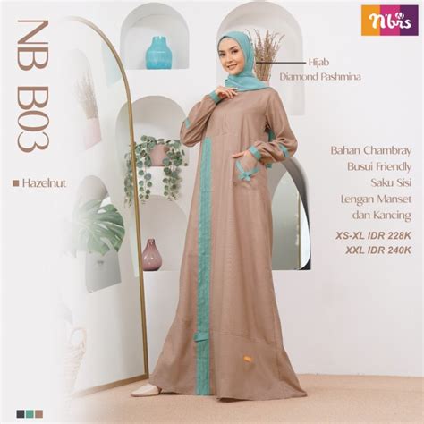 Gamis Nibras Dress Baju Muslim Wanita Dewasa Nb B Shopee Indonesia