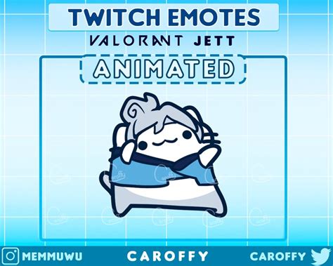 Cute ANIMATED Valorant Jett Emote Cat Dance Twitch Discord Etsy