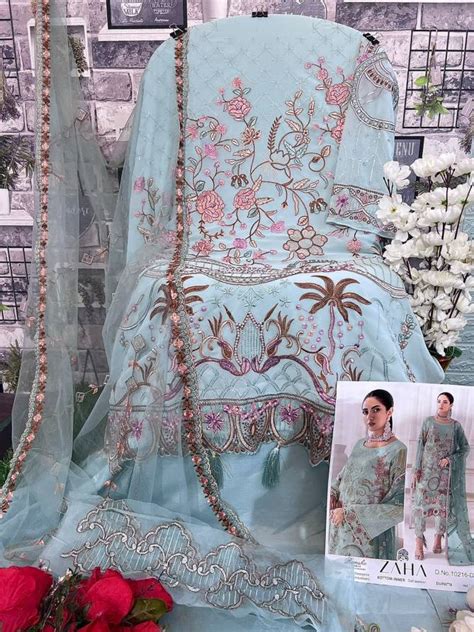 Ramsha Vol 4 By Zaha Georgette Pakistani Suits Catalog The Ethnic World