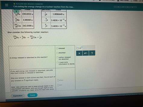 Solved O NUCLEAR AND ORGANIC CHEMISTRY Calculating The Chegg