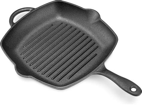 Cast Iron Square Skillet Grill Pan Pre Seasoned Griddle Pan For Steak